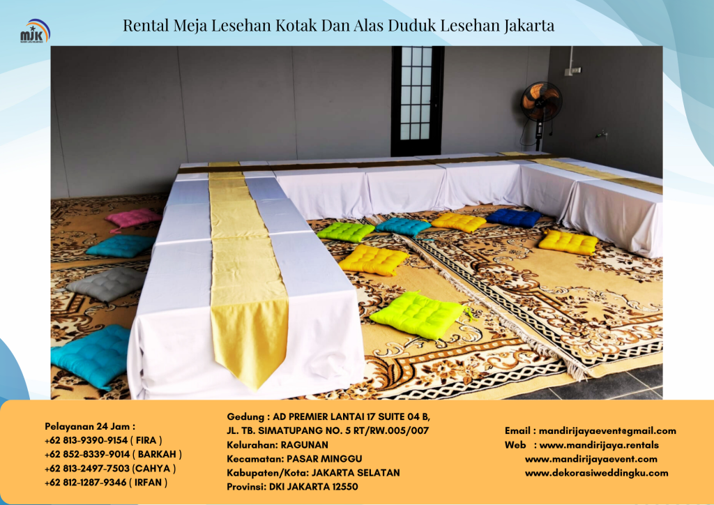 Rental Meja Lesehan Kotak Dan Alas Duduk Lesehan Jakarta