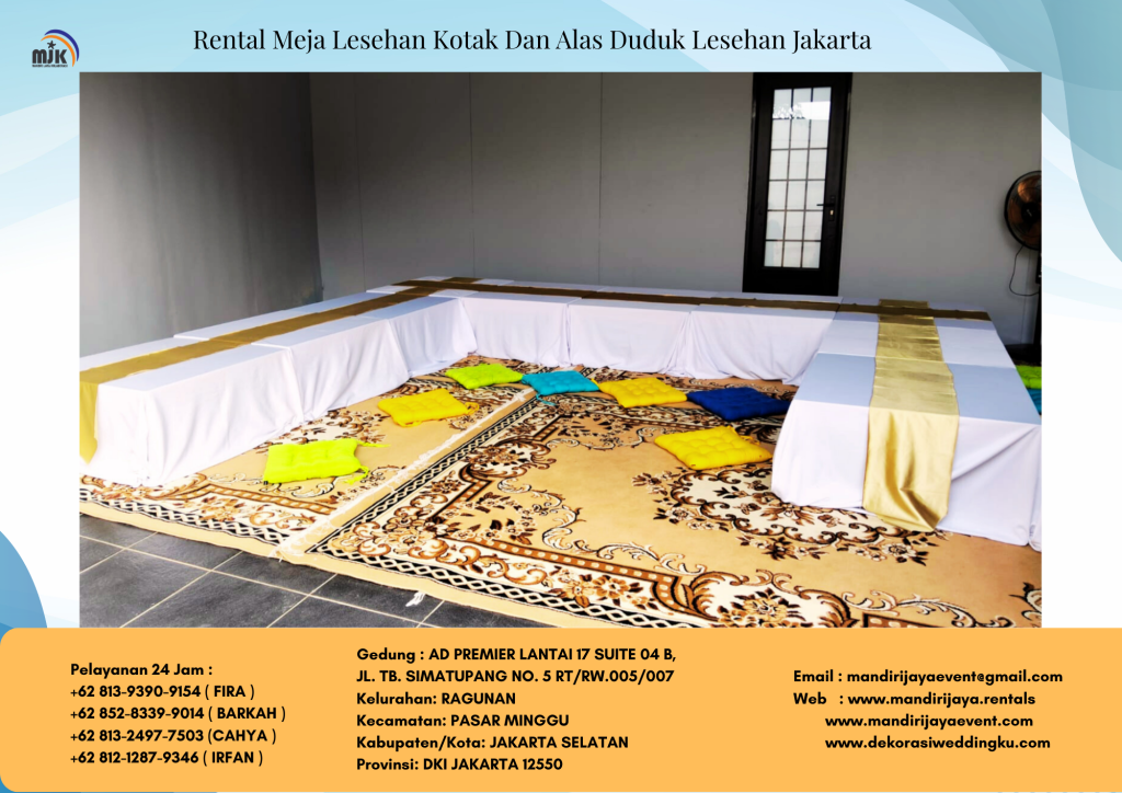 Rental Meja Lesehan Kotak Dan Alas Duduk Lesehan Jakarta