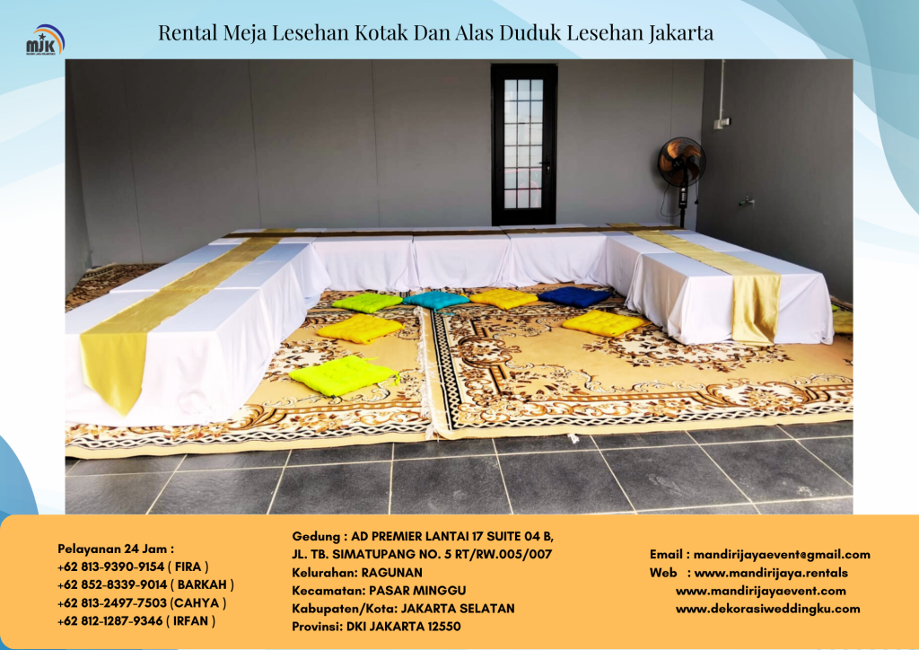 Rental Meja Lesehan Kotak Dan Alas Duduk Lesehan Jakarta