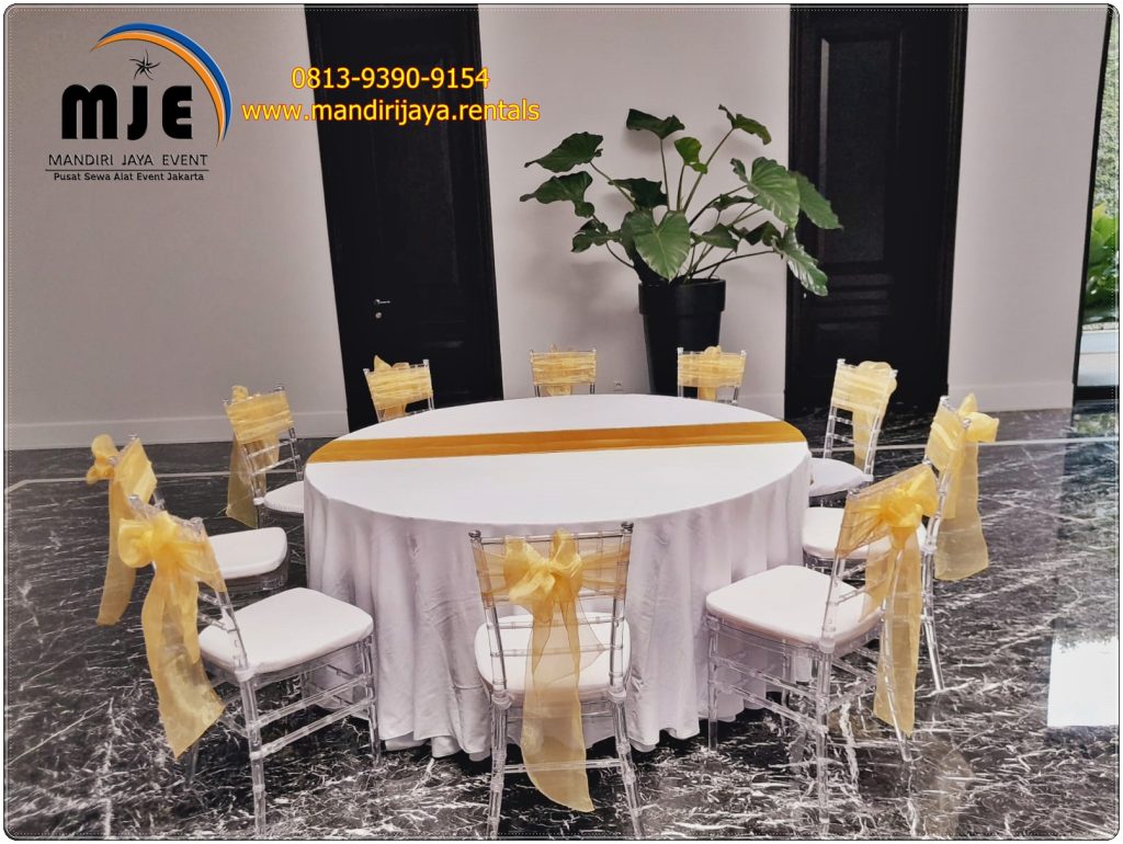 Sewa Round Table Set Kursi Tiffany Event Rumahan Patrajasa Kuningan