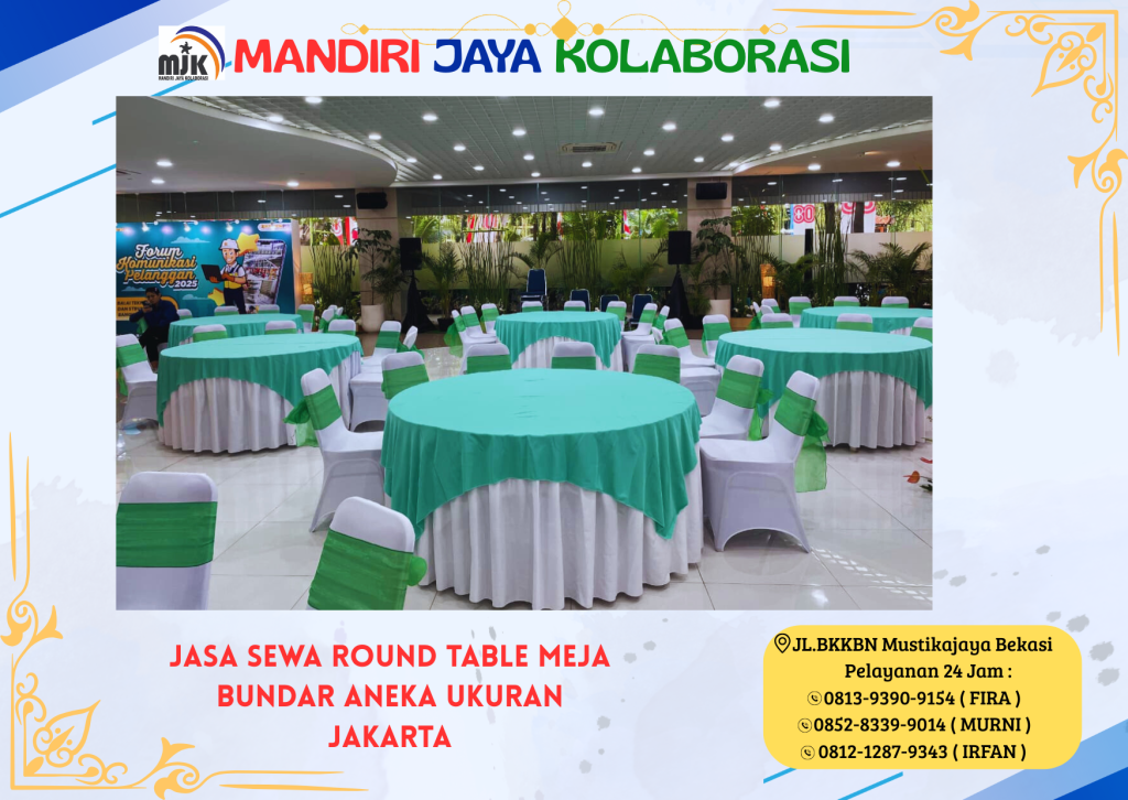 Jasa Sewa Round Table Meja Bundar Aneka Ukuran Jakarta