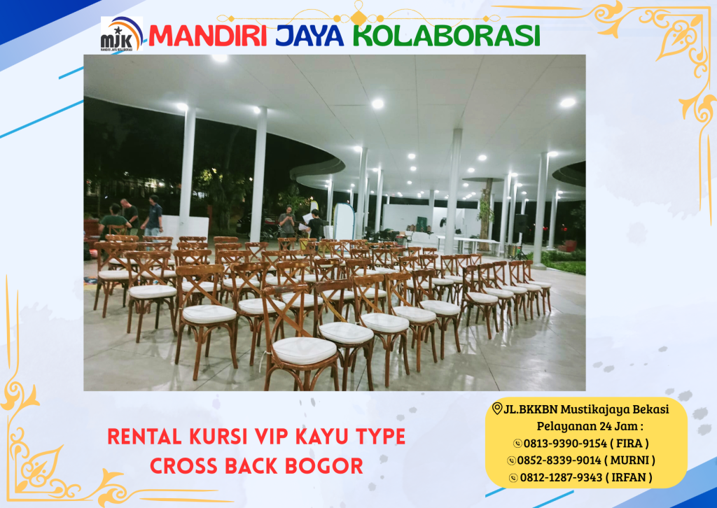 Rental Kursi VIP Kayu Type Cross Back Bogor