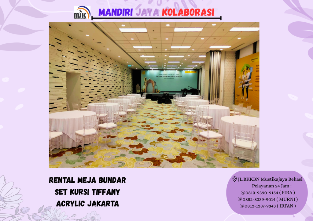 Rental Meja Bundar Set Kursi Tiffany Acrylic Jakarta