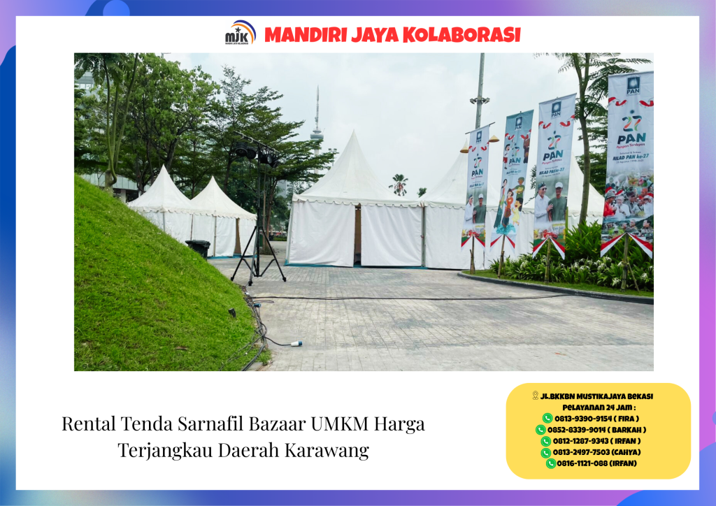Rental Tenda Sarnafil Bazaar UMKM Harga Terjangkau Daerah Karawang
