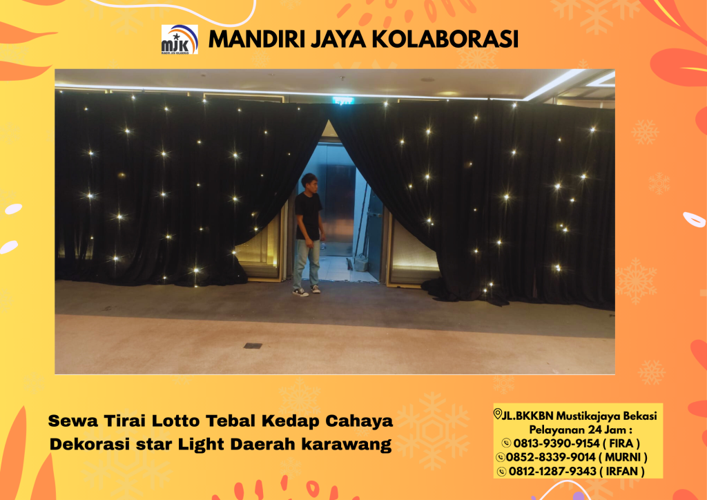 Sewa Tirai Lotto Tebal Kedap Cahaya Dekorasi star Light Daerah karawang