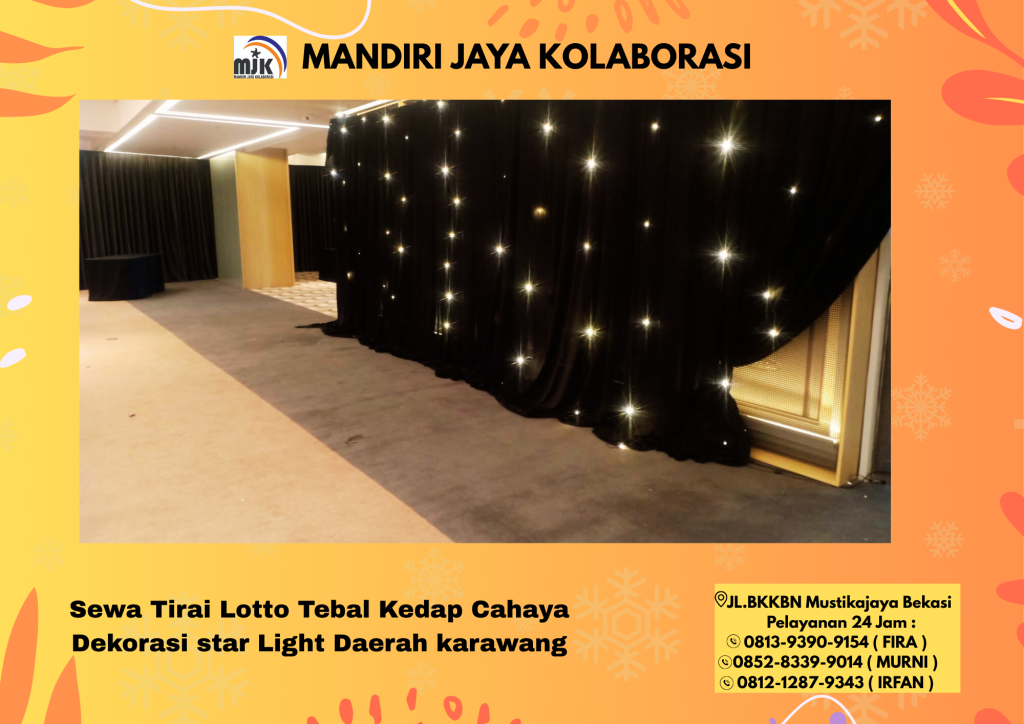 Sewa Tirai Lotto Tebal Kedap Cahaya Dekorasi star Light Daerah karawang