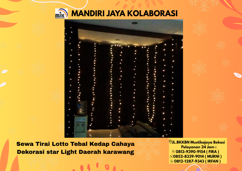 Sewa Tirai Lotto Tebal Kedap Cahaya Dekorasi star Light Daerah karawang