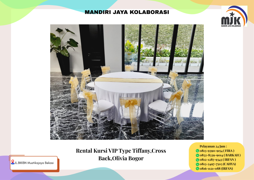 Rental Kursi VIP Type Tiffany Cross Back Olivia Bogor