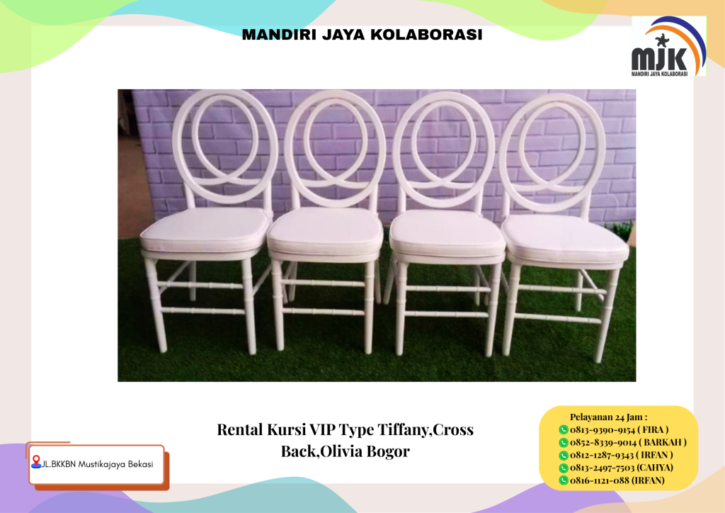 Rental Kursi VIP Type Tiffany Cross Back Olivia Bogor