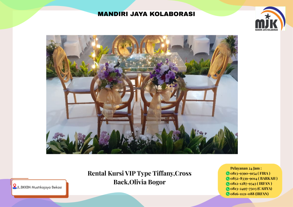 Rental Kursi VIP Type Tiffany Cross Back Olivia Bogor