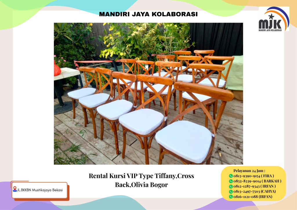 Rental Kursi VIP Type Tiffany Cross Back Olivia Bogor