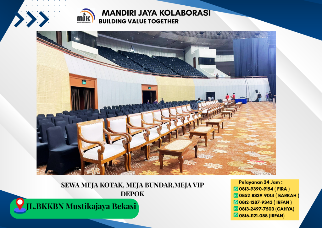 Sewa Meja Kotak Meja Bundar Meja Vip Depok