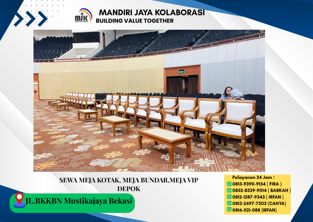 Sewa Meja Kotak Meja Bundar Meja Vip Depok