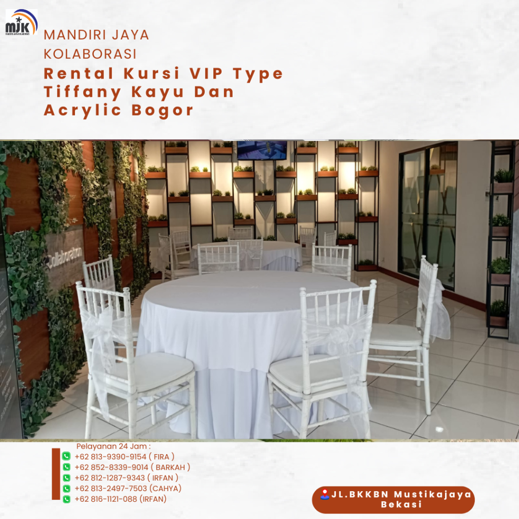 Rental Kursi VIP Type Tiffany Kayu Dan Acrylic Bogor