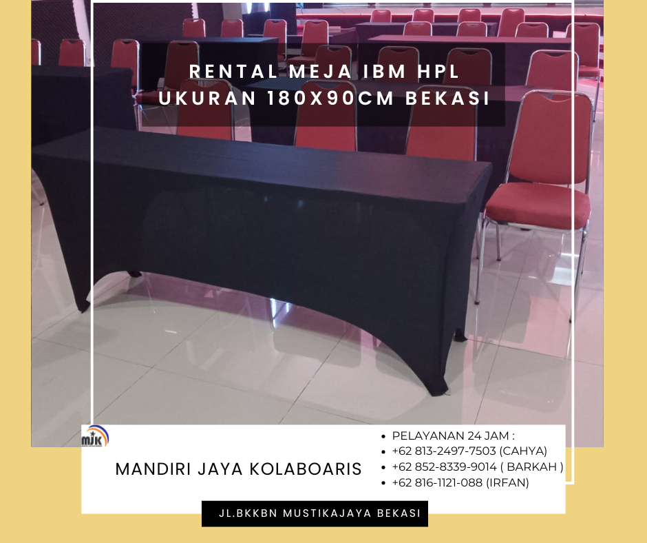 Rental Meja IBM HPL Ukuran 180x90cm Bekasi