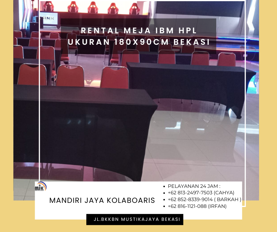 Rental Meja IBM HPL Ukuran 180x90cm Bekasi