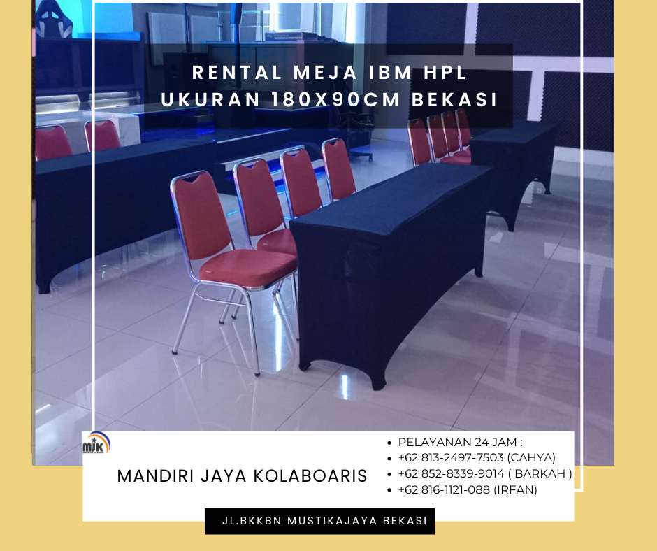 Rental Meja IBM HPL Ukuran 180x90cm Bekasi