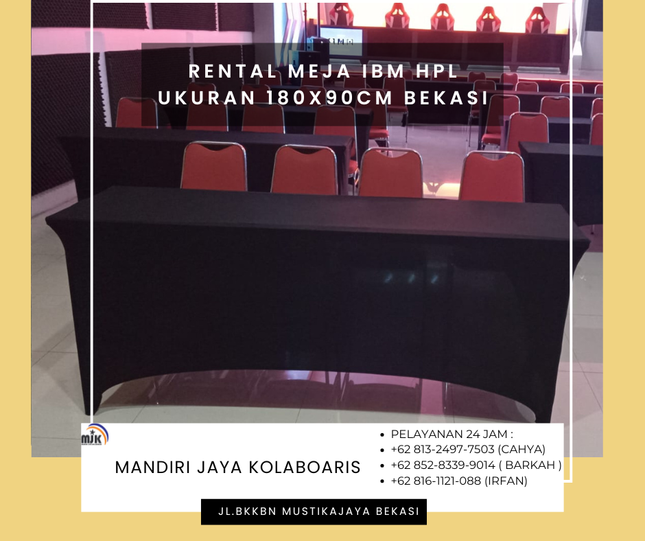 Rental Meja IBM HPL Ukuran 180x90cm Bekasi