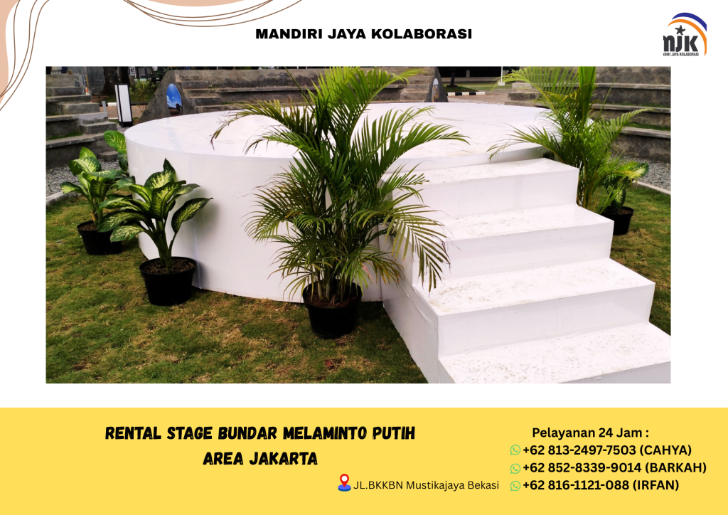 Rental Stage Bundar Melaminto Putih Area Jakarta