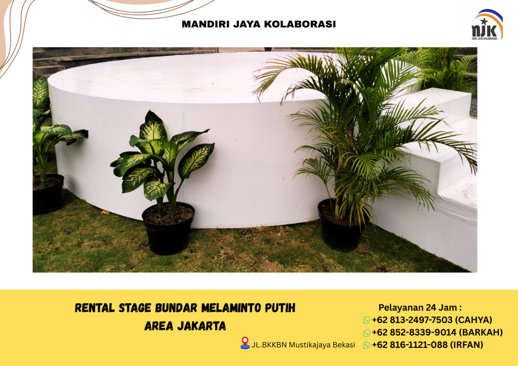 Rental Stage Bundar Melaminto Putih Area Jakarta