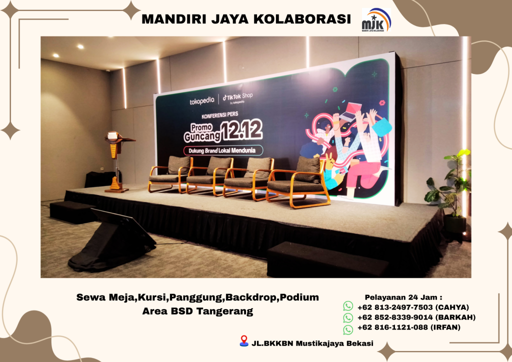Sewa Meja,Kursi,Panggung,Backdrop,Podium Area BSD Tangerang
