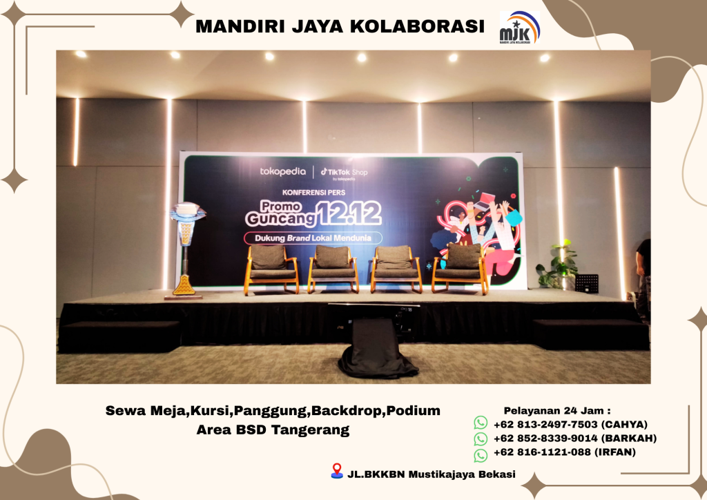 Sewa Meja,Kursi,Panggung,Backdrop,Podium Area BSD Tangerang