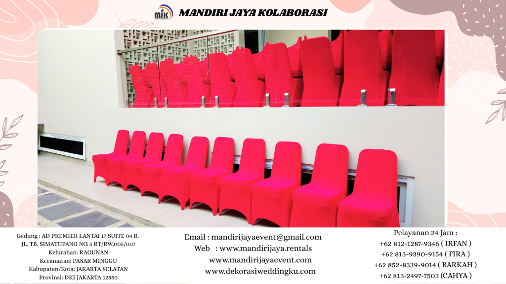 Sewa Kursi Futura & Meja IBM Cover Merah Area PIK