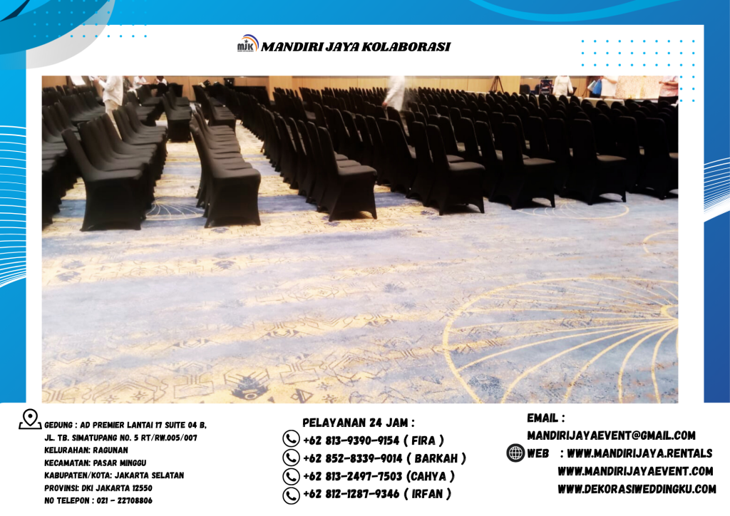 Sewa Kursi Susun Cover Tebar Hitam Dan Putih Ketat Stok Banyak Area Jakarta