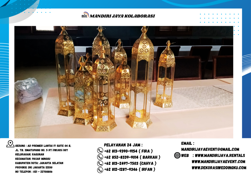 Sewa Lampu Maroko Bening Tembaga Emas Event Ramadhan Area Jakarta Utara