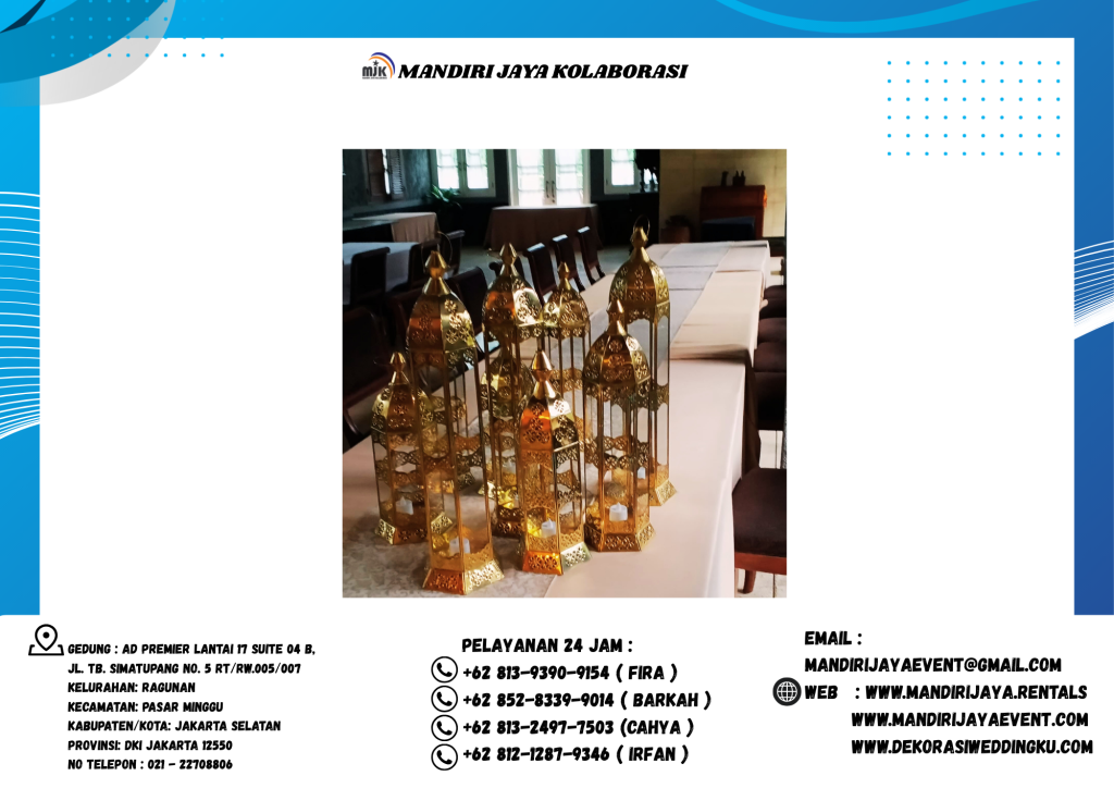 Sewa Lampu Maroko Bening Tembaga Emas Event Ramadhan Area Jakarta Utara