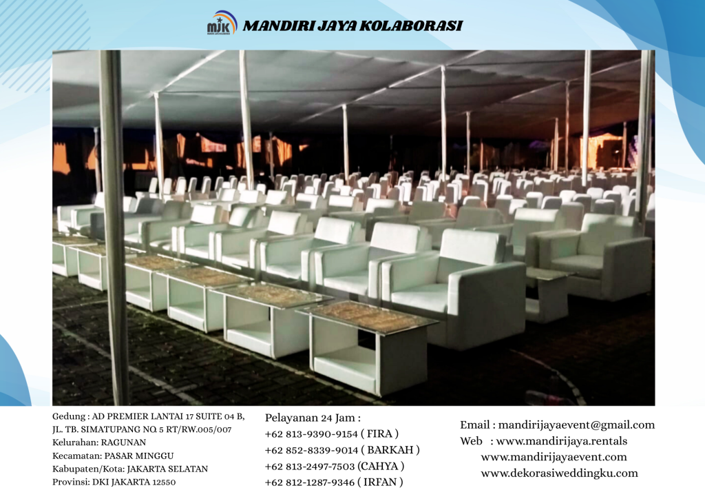 Sewa Sofa Kotak Putih type Minimalis Area Jakarta