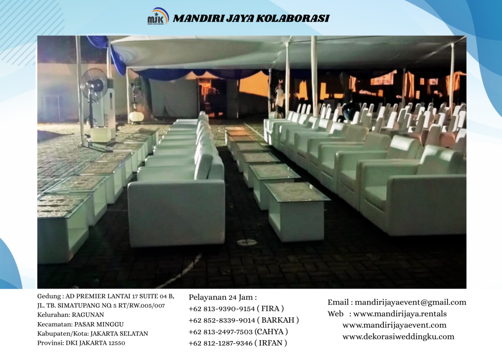 Sewa Sofa Kotak Putih type Minimalis Area Jakarta