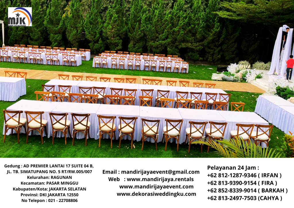 Jasa Sewa Kursi Corsback Meja Kotak Cover Putih Di Karawang