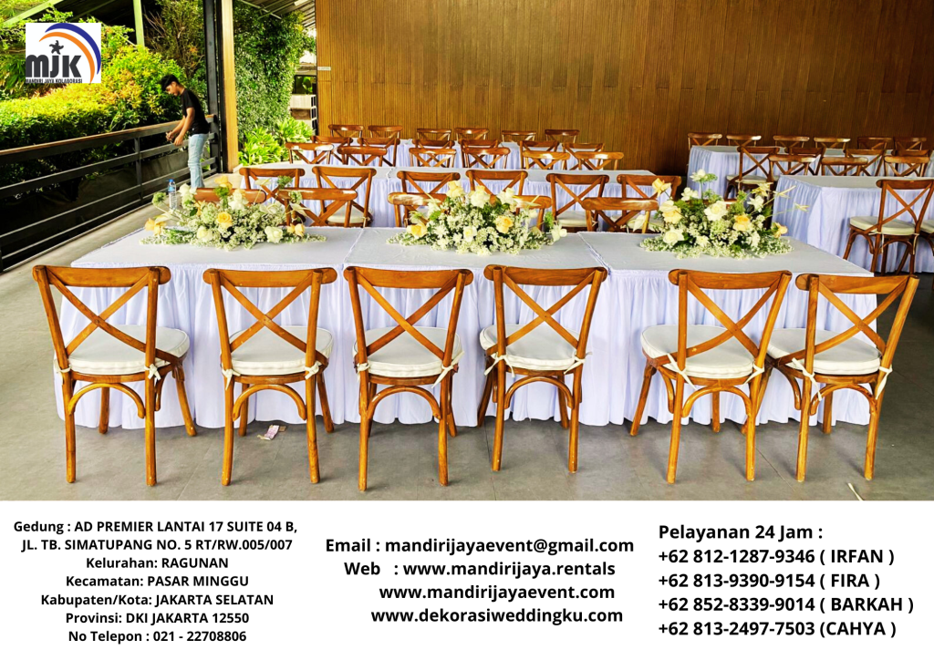 Jasa Sewa Kursi Corsback Meja Kotak Cover Putih Di Karawang
