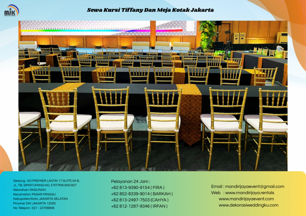Sewa Kursi Tiffany Dan Meja Kotak Jakarta