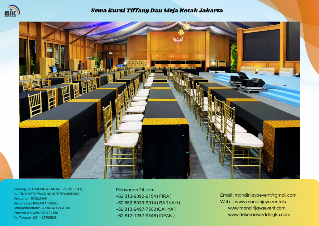 Sewa Kursi Tiffany Dan Meja Kotak Jakarta