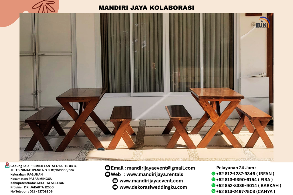 Sewa Meja Bangku Taman Outdor Minimalis area Jakarta Selatan