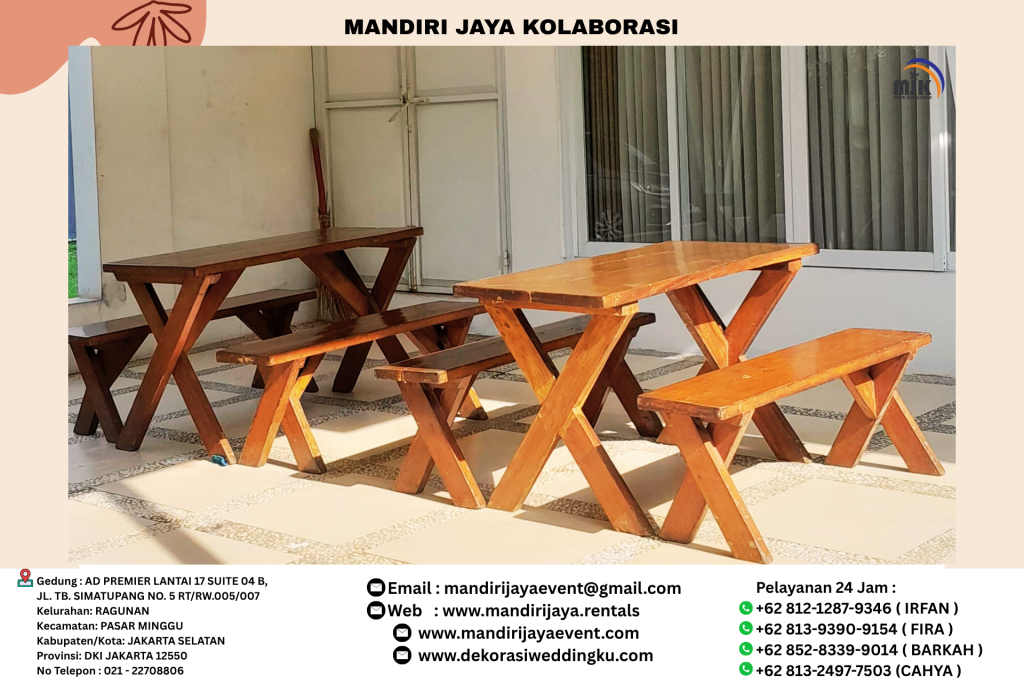 Sewa Meja Bangku Taman Outdor Minimalis area Jakarta Selatan