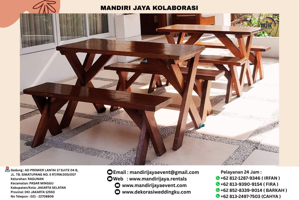Sewa Meja Bangku Taman Outdor Minimalis area Jakarta Selatan