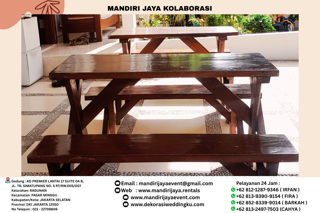 Sewa Meja Bangku Taman Outdor Minimalis area Jakarta Selatan