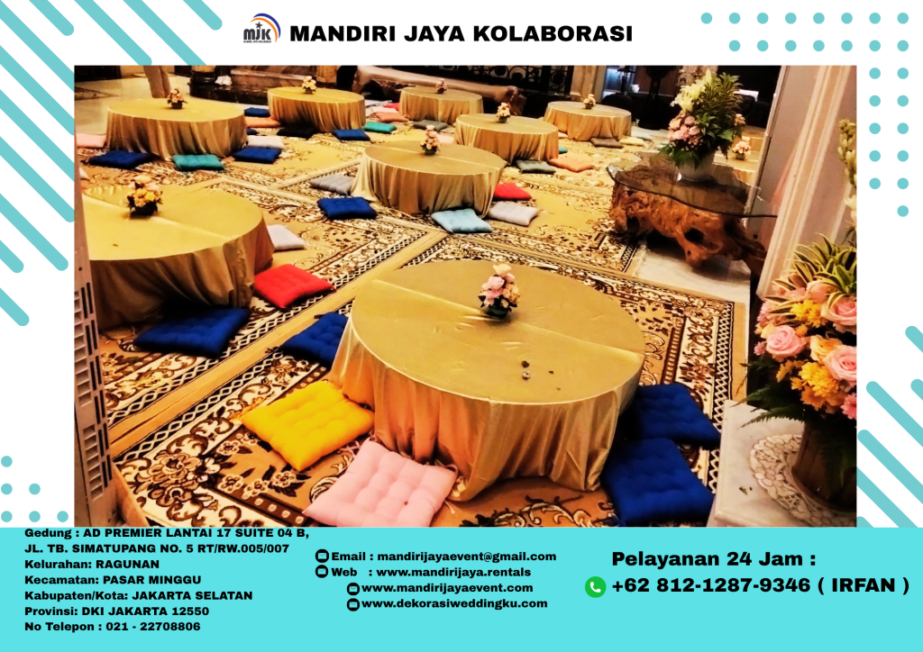 Sewa Permadani Coklat, Meja Bundar & Bantal Lesehan Di Jakarta Timur
