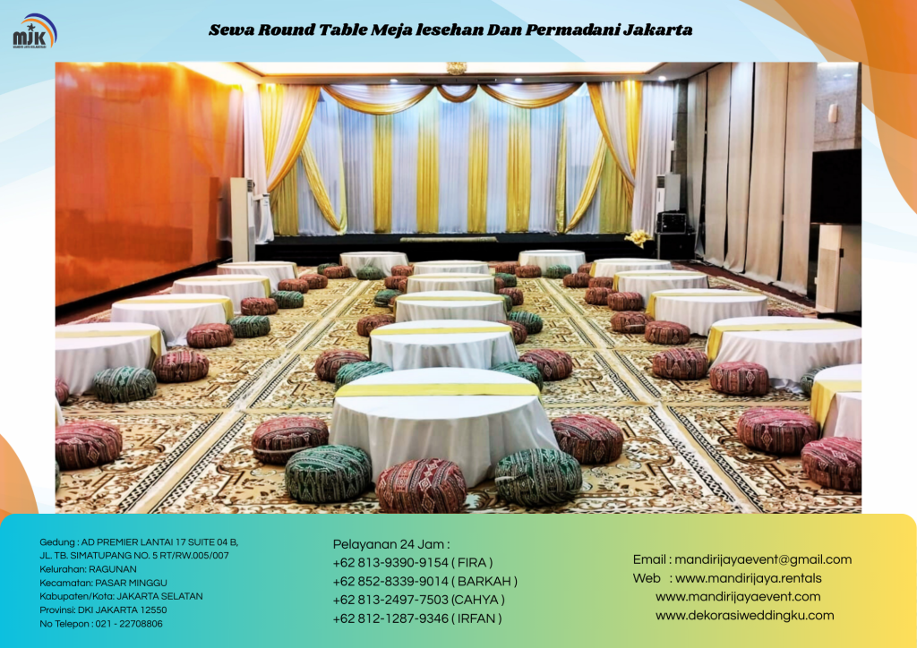 Sewa Round Table Meja lesehan Dan Permadani