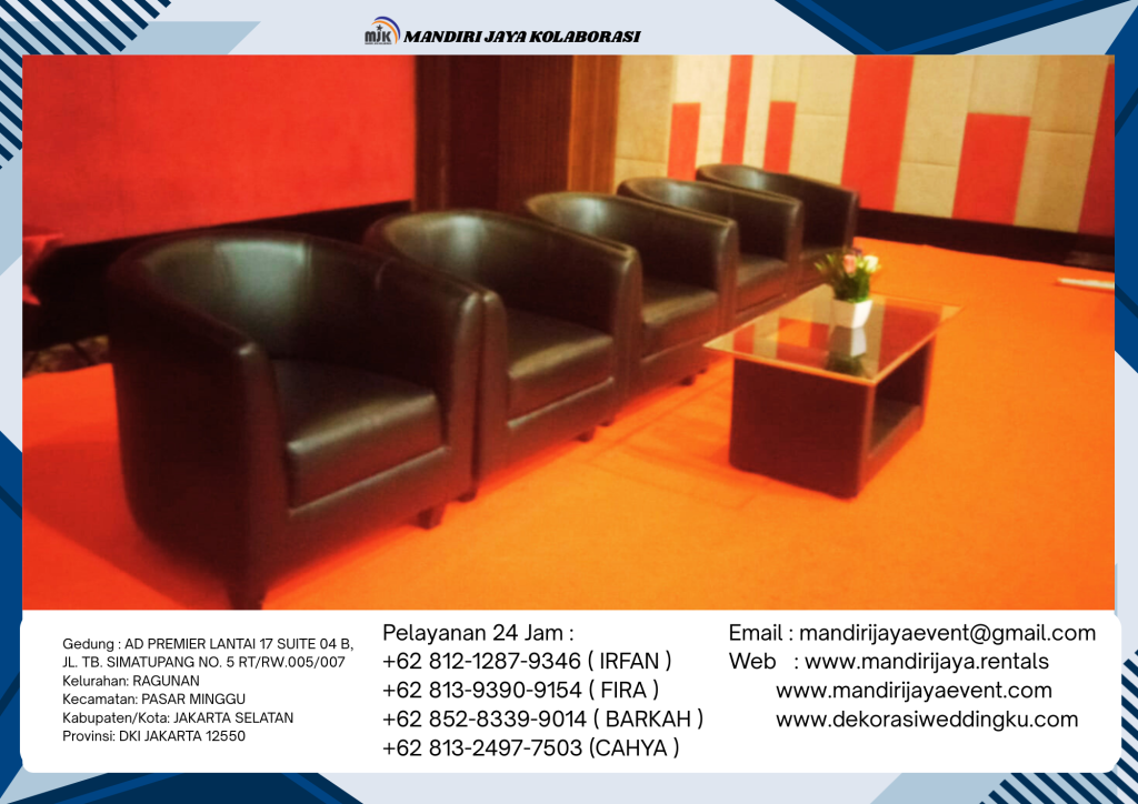 Sewa Sofa Hitam Oval Area Depok