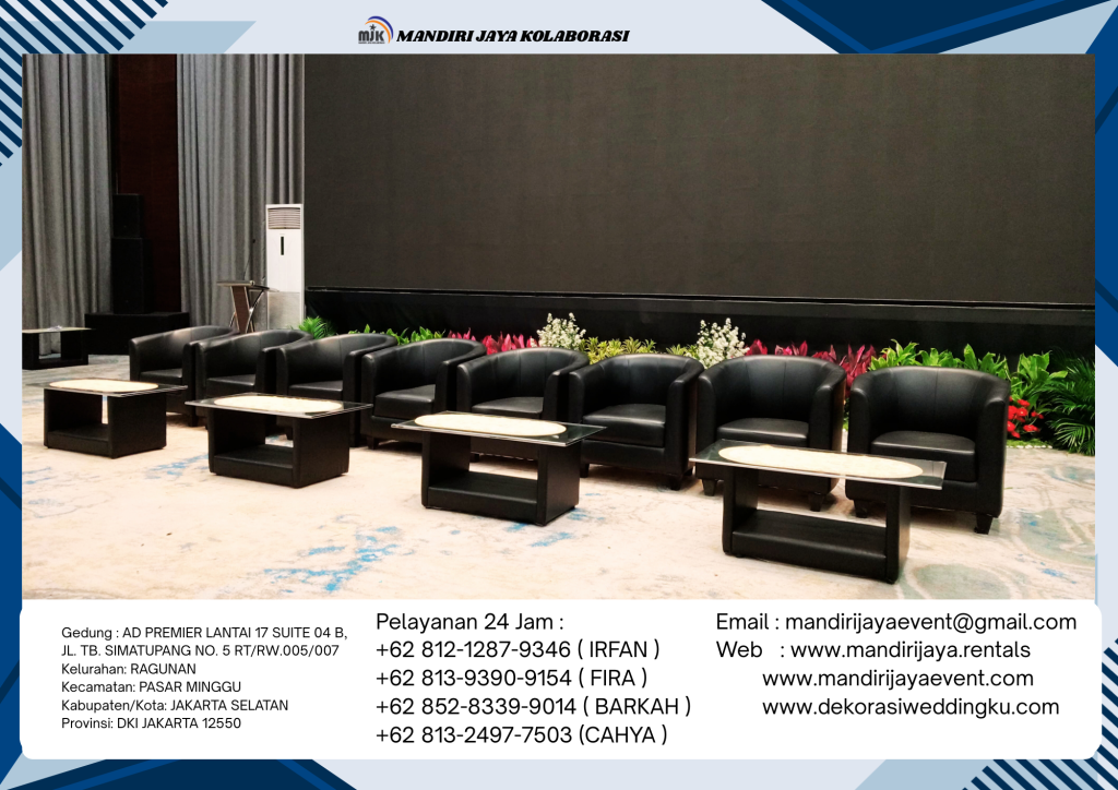 Sewa Sofa Hitam Oval Area Depok