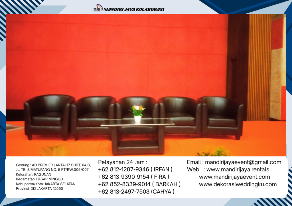 Sewa Sofa Hitam Oval Area Depok