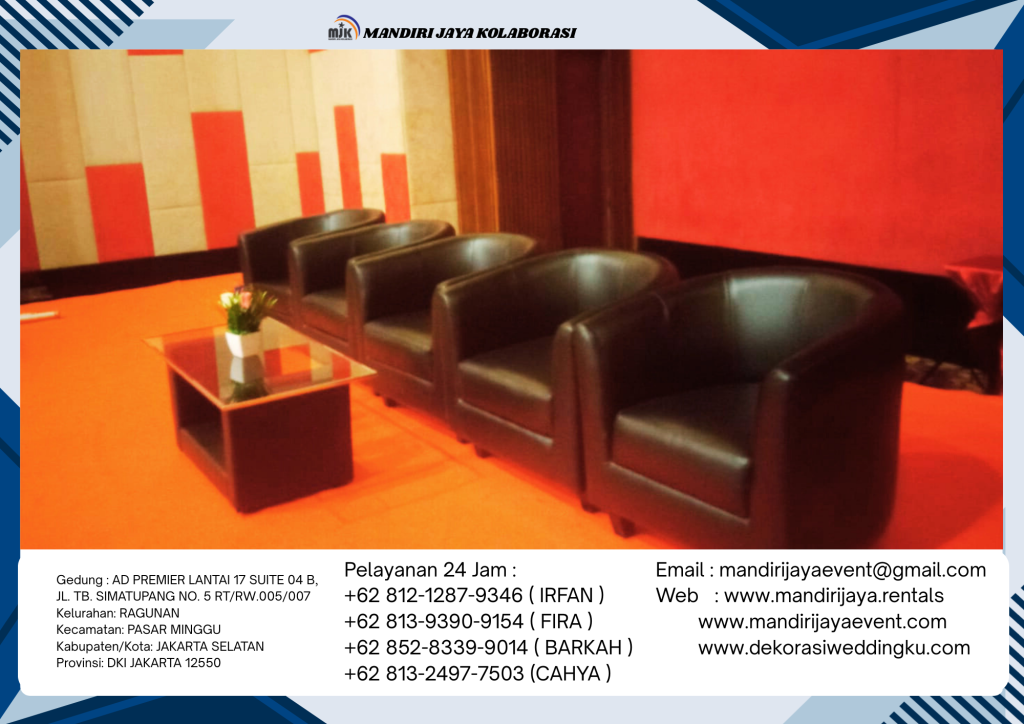 Sewa Sofa Hitam Oval Area Depok