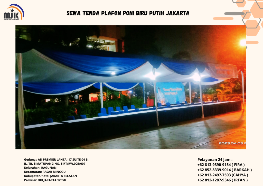 Sewa Tenda Plafon Poni Biru Putih Jakarta