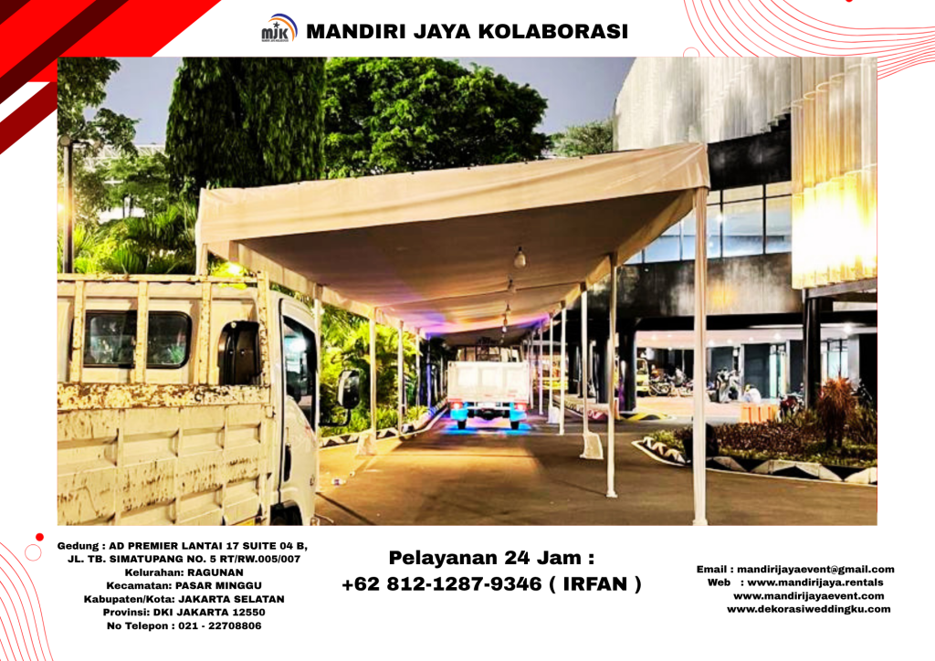 Sewa Tenda Plafon Putih Model Gudang Area Jakarta