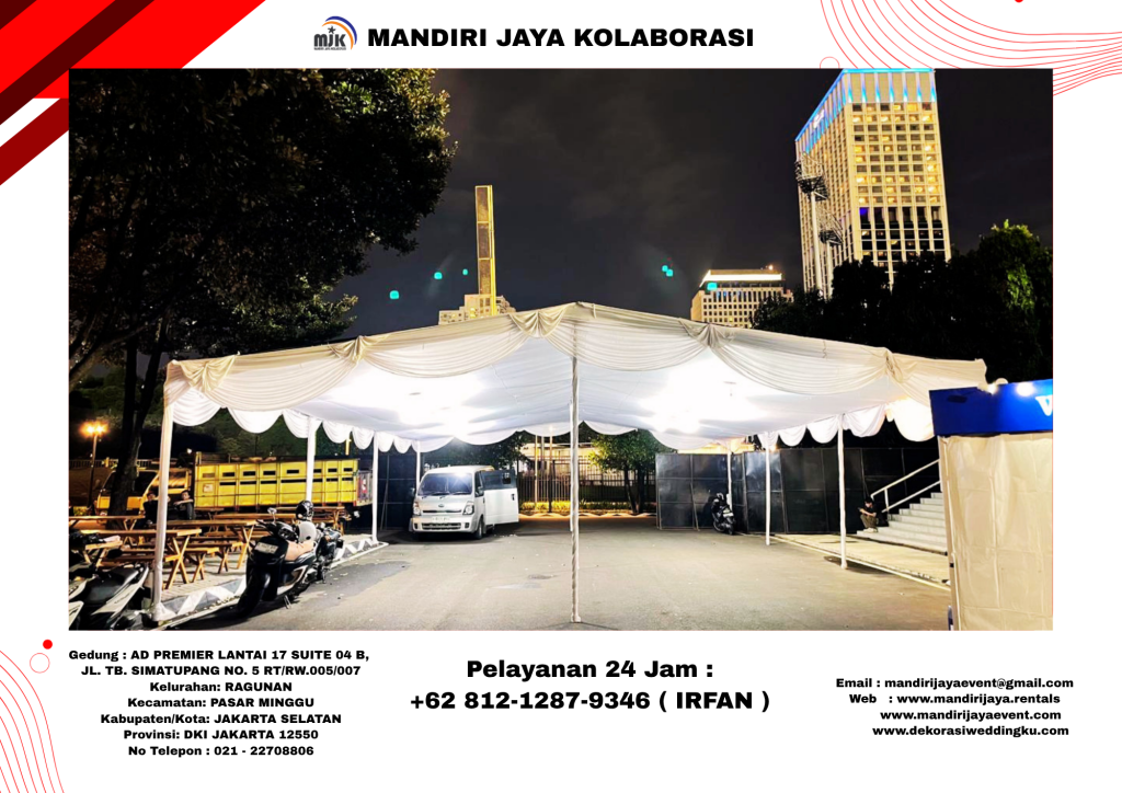 Sewa Tenda Plafon Putih Model Gudang Area Jakarta