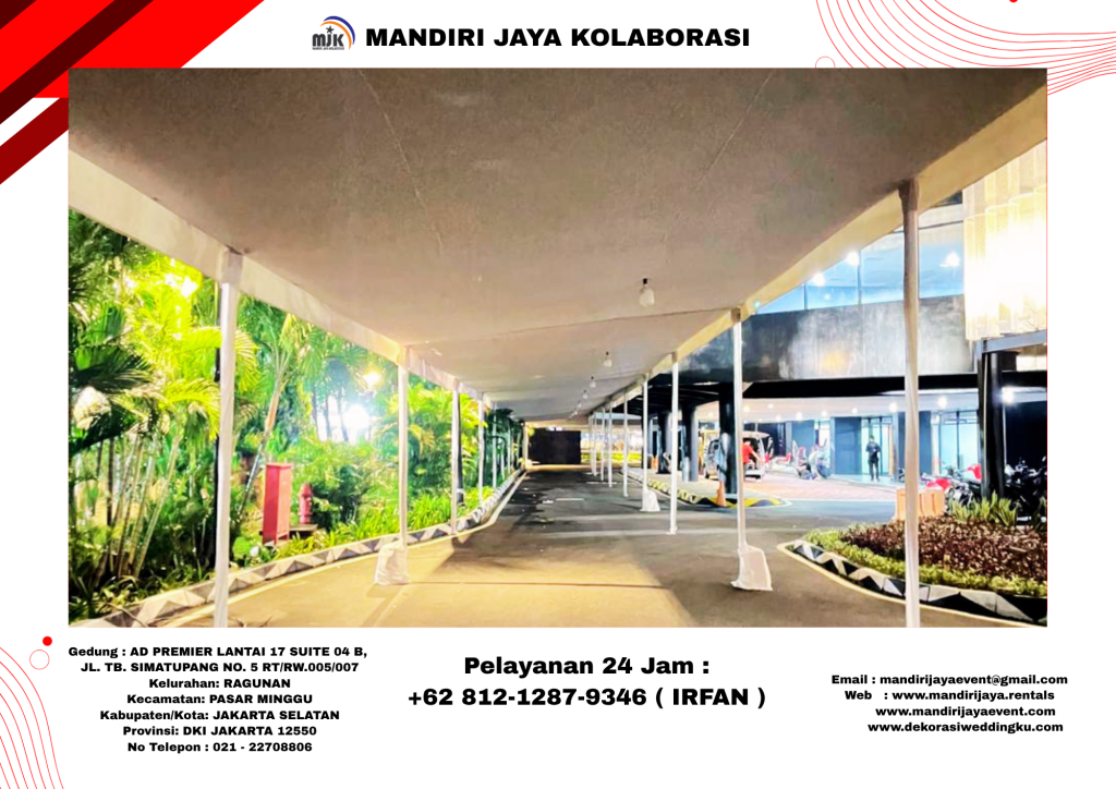 Sewa Tenda Plafon Putih Model Gudang Area Jakarta
